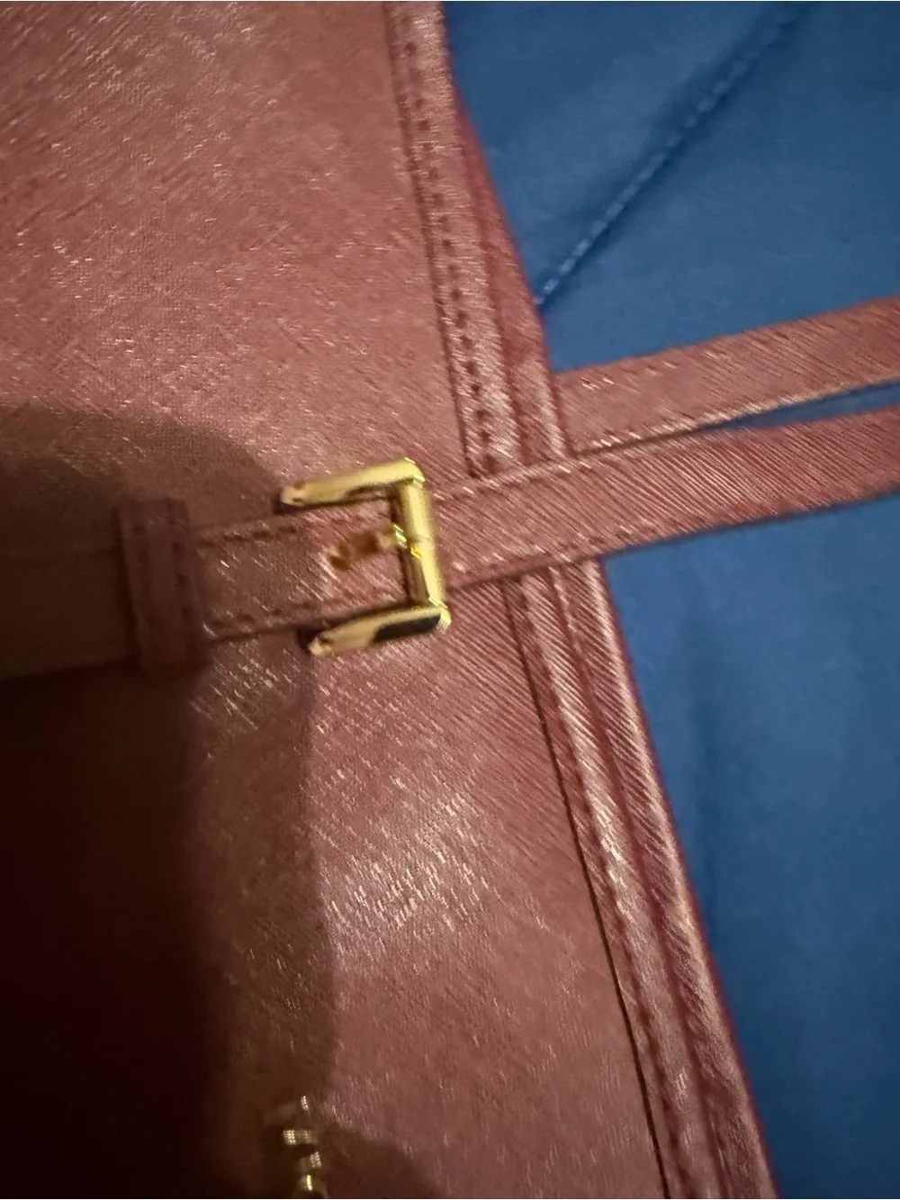 Michael Kors Burgundy Leather Tote with Signature MK Charm